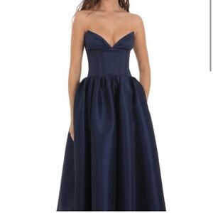Lucy in the Sky M navy blue corset gown worn once